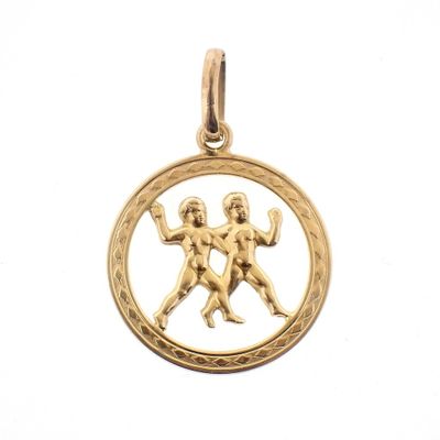 Gold pendant of the zodiac sign Gemini Image 1 of Gold pendant of the zodiac sign Gemini