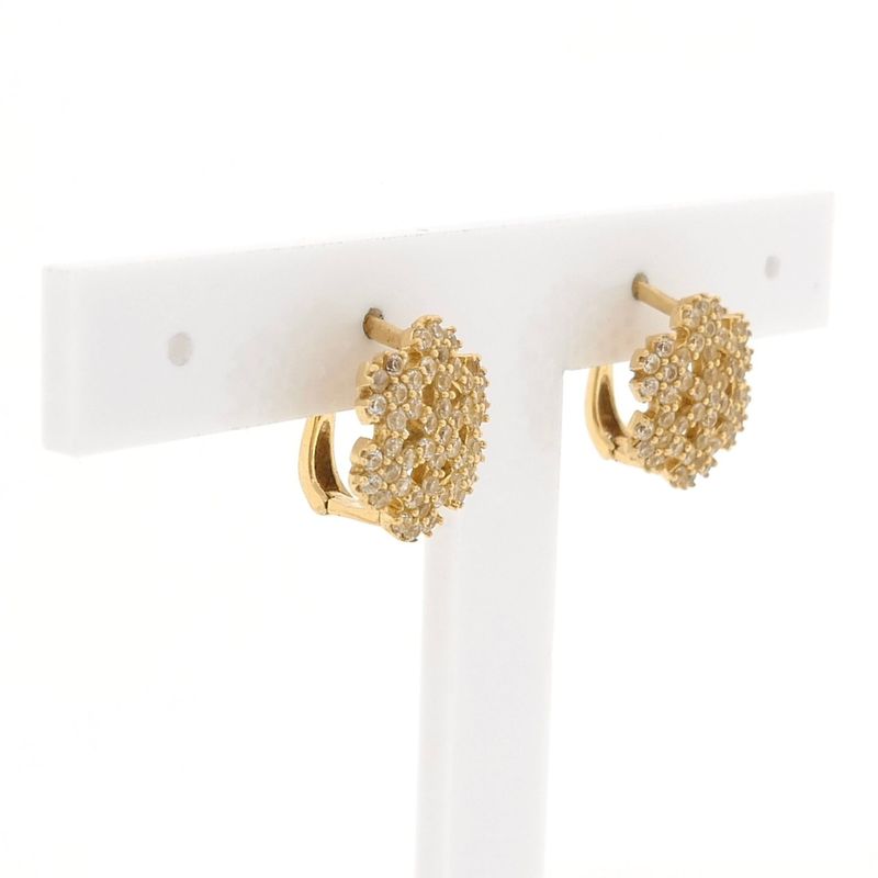 Image 4 of Gold snowflake stud earrings with zirconia