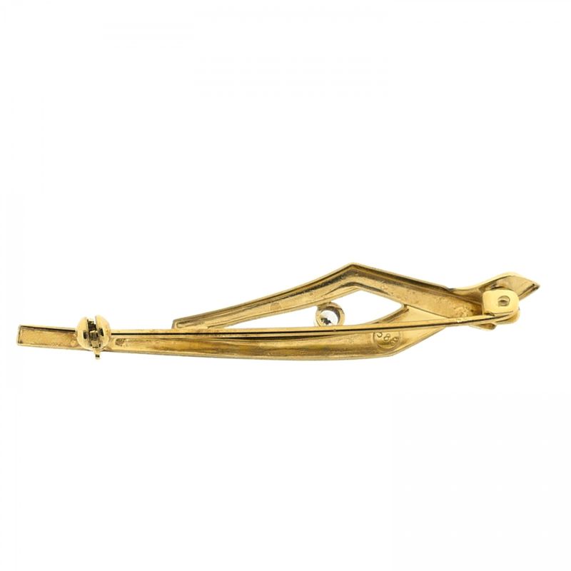 Image 5 of Two-tone gold dynamic brooch with zirconia