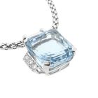 Image 6 of Fope white gold mesh link necklace with aquamarine and diamonds; 0.24 ct.