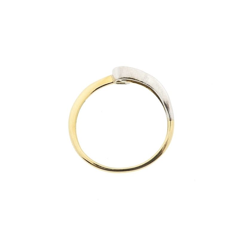 Image 10 of Two-tone gold solitaire ring with zirconia