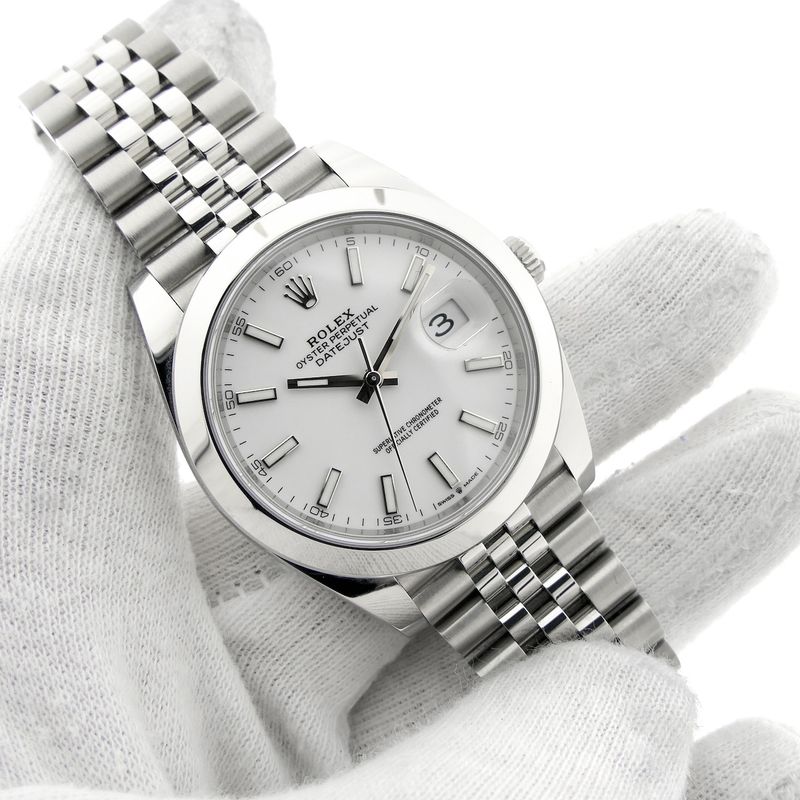 Image 8 of Rolex Datejust 41mm 'White Stick Dial' 126300; Automatic men's watch
