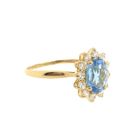Image 7 of Gold ring with aquamarine and zirconia