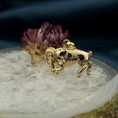 Image 2 of Rose gold zodiac sign pendant Aries