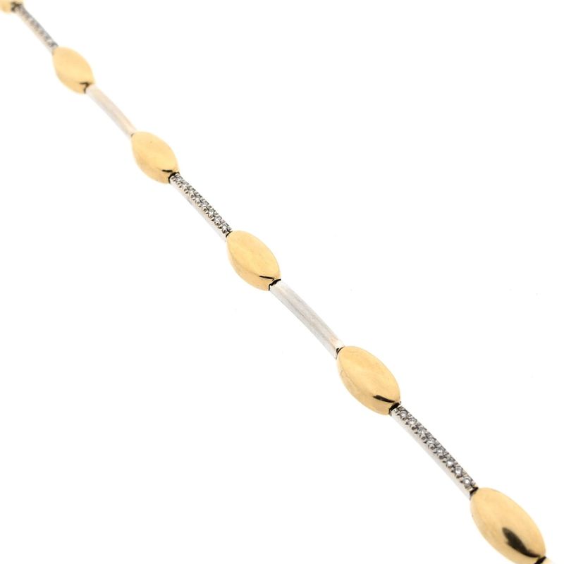 Image 5 of Bicolor gold bracelet set with diamonds; 0.16 ct.
