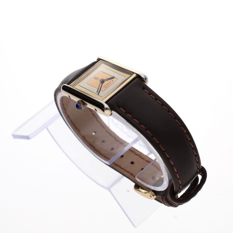 Image 9 of Cartier Tank Vermeil 'Trinity' 6165; Vintage mechanical women's watch