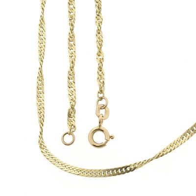 Image 1 of Gold twisted gourmet link necklace | 40.5 cm - 46 cm