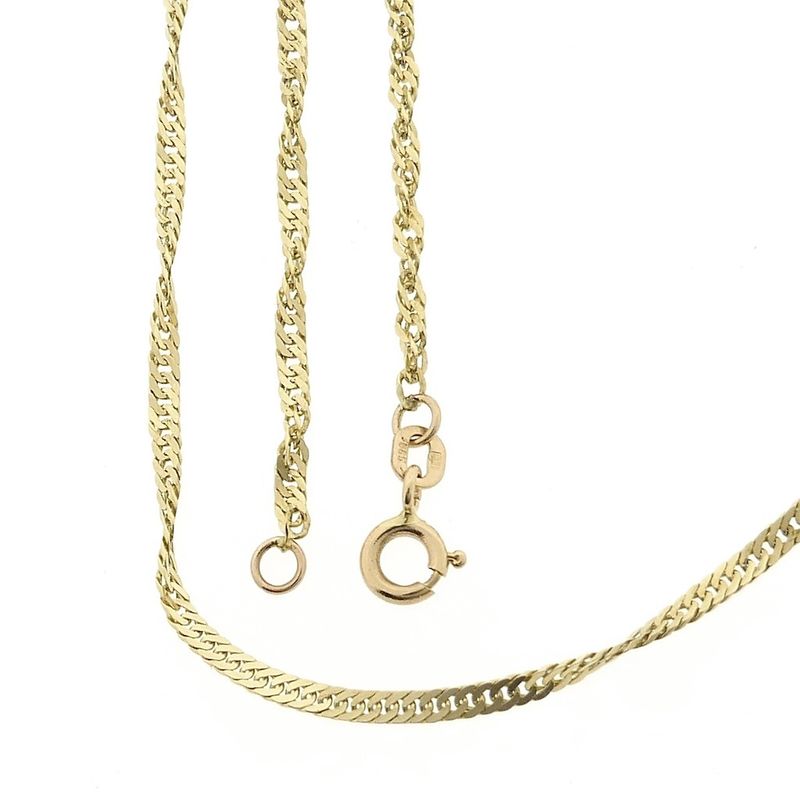 Image 1 of Gold twisted gourmet link necklace | 40.5 cm - 46 cm