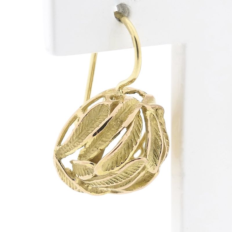 Image 3 of Gold earrings with leaves