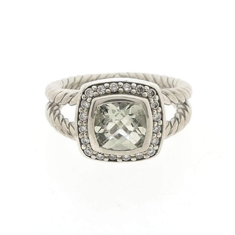 Image 5 of Silver ring set with prasiolite and diamond | 0.10 ct. | David Yurman