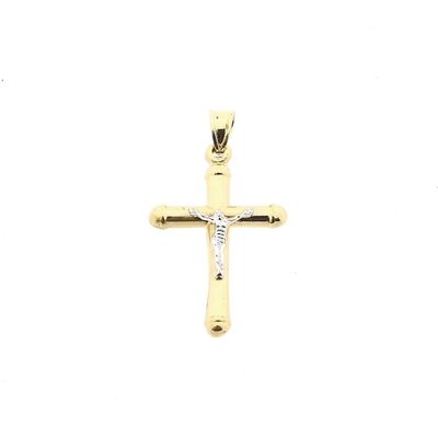 Image 1 of Bicolor Gold Cross Pendant