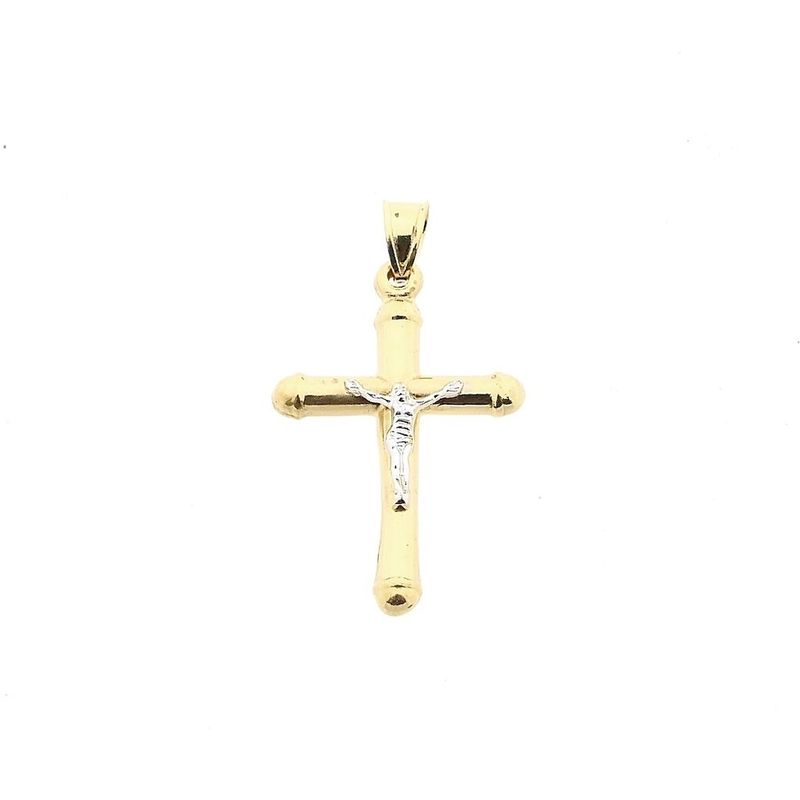 Image 1 of Bicolor Gold Cross Pendant