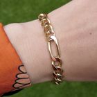 Image 10 of Gold Figaro link bracelet