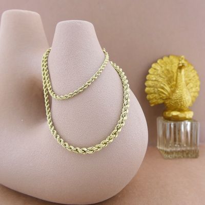 Gold twisted link necklace Image 2 of Gold twisted link necklace