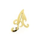 Image 1 of Gold letter brooch; letter A