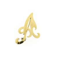 Gold letter brooch; letter A