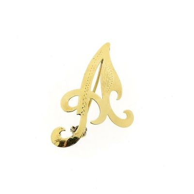 Gold letter brooch; letter A Image 1 of Gold letter brooch; letter A