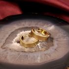 Image 9 of Gold hinged hoop earrings; Ø 14.5 mm