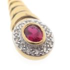 Image 3 of Gold pendant with synthetic ruby ​​and zirconia.
