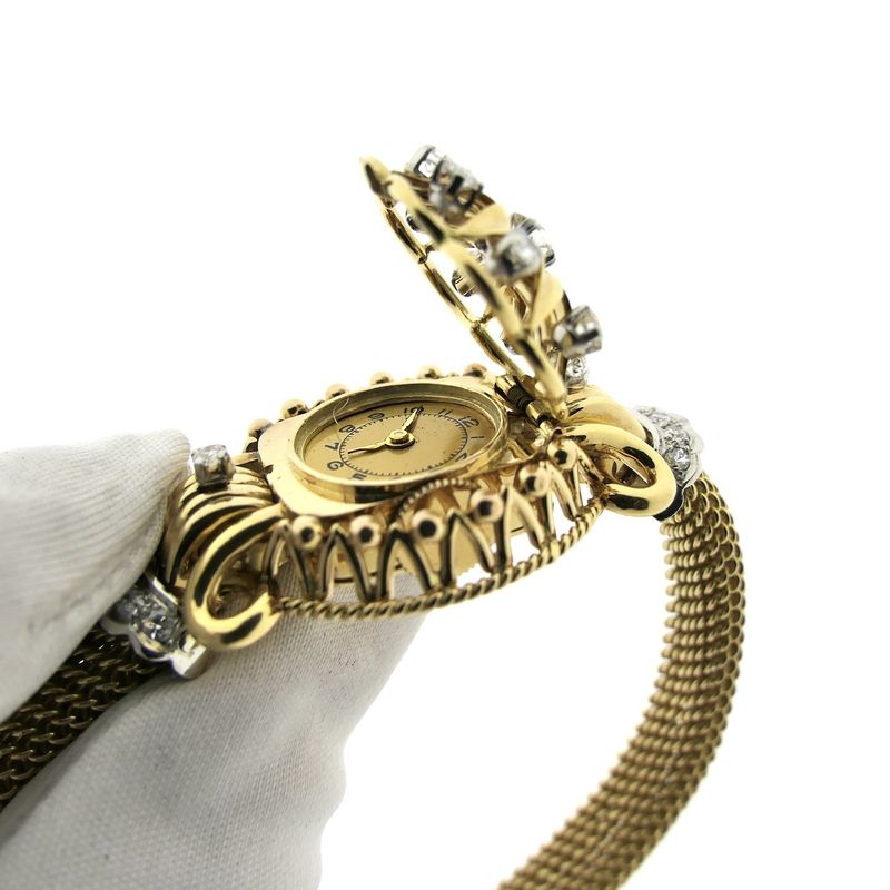 Image 11 of Swiss Geneva Bracelet/Cocktail Watch; 18k gold women's watch with diamonds