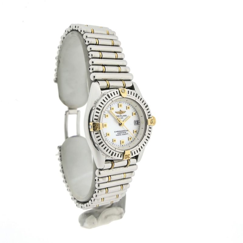Image 2 of Breitling Callistino 'Mother of Pearl' B72345; 18k gold/steel women's watch