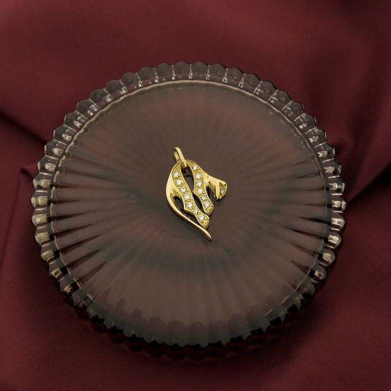 Image 6 of Gold panther pendant with zirconia