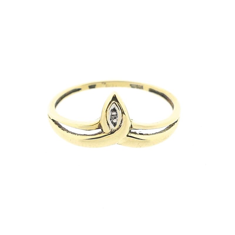 Image 3 of Golden Decorative Ring with Diamond; 0.005 ct.