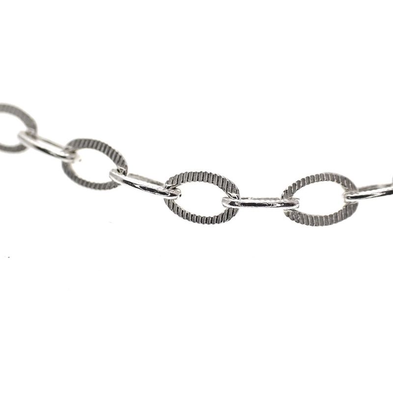 Image 2 of Silver ribbed anchor link chain | 70 cm