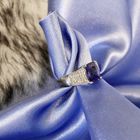 Image 2 of 18-karat white gold ring with iolite and diamond | 0.27 ct.