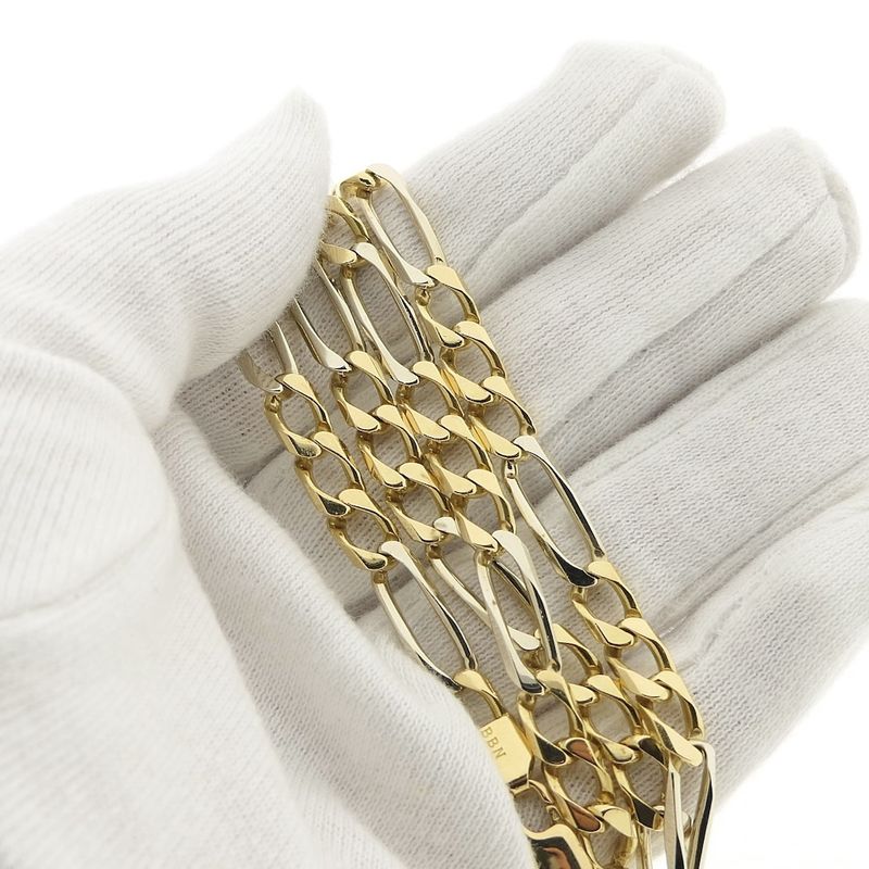Image 8 of Two-tone gold Figaro link chain