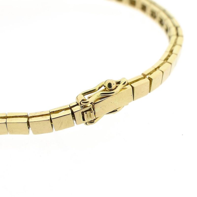 Image 3 of Golden Omega Link Bracelet with Sapphires and Diamonds; 0.30 ct.