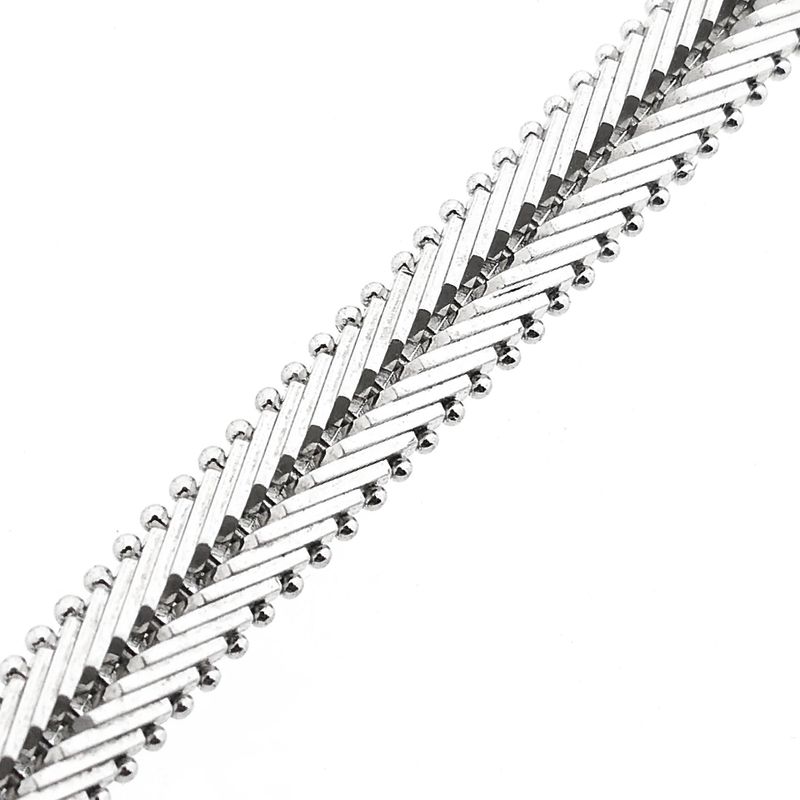 Afbeelding 9 van Witgouden visgraat schakelarmband met diamanten; 0,24 ct. | 19,5 cm