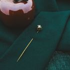 Image 2 of Two-tone lapel pin, tie pin with diamond | 0.16 ct.