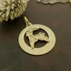 Image 2 of Gold zodiac sign pendant; Capricorn