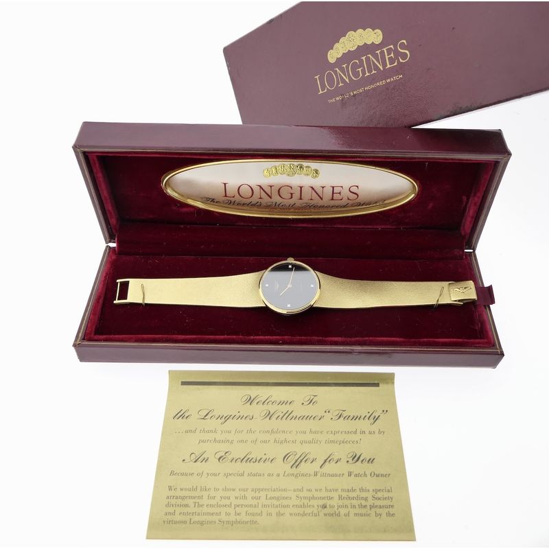 Image 26 of Longines Wittnauer Classic 'Onyx & Diamonds'; 18k gold watch