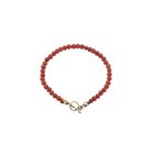 Image 2 of Red coral bead bracelet with gold clasp; Children's bracelet
