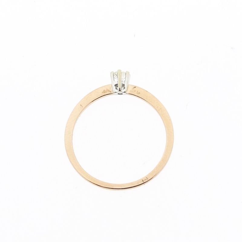 Image 5 of Gold solitaire ring with diamond | 0.12 ct.