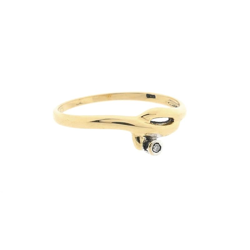 Image 4 of Gold ring with diamond; 0.01 ct.