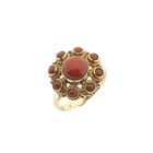 Image 1 of Gold entourage ring with red coral