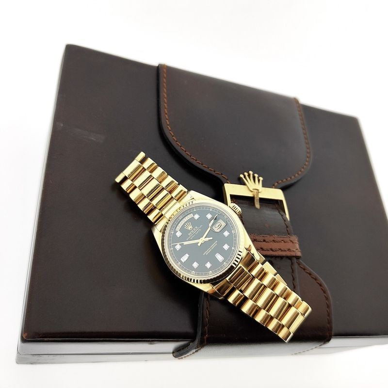 Image 4 of Rolex Day-Date 18038; 18k men's watch on President strap