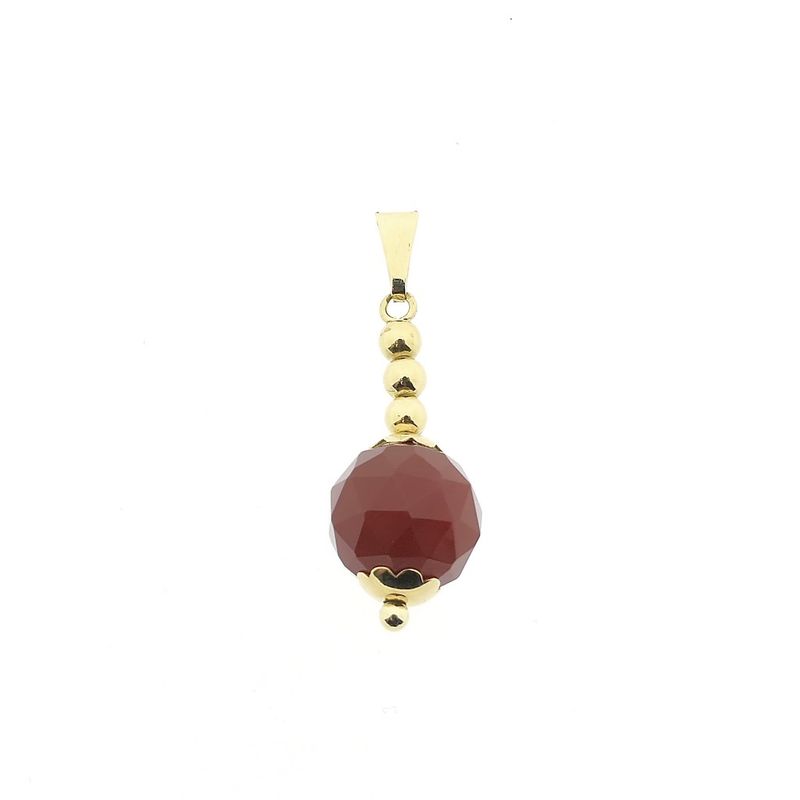 Image 1 of Gold bullet pendant with carnelian