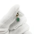 Image 7 of Two-tone gold pendant with emerald and diamond | 0.16 ct.