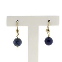 Gold earrings with lapis lazuli | Vintage