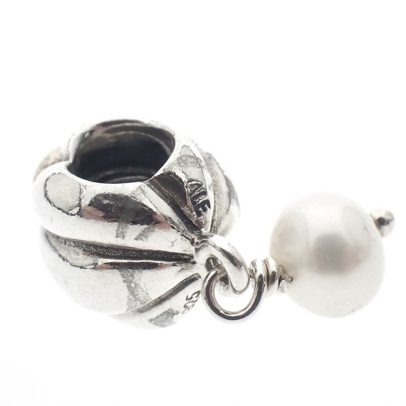Image 4 of Pandora charm; Silver with gold; Pearl Charm