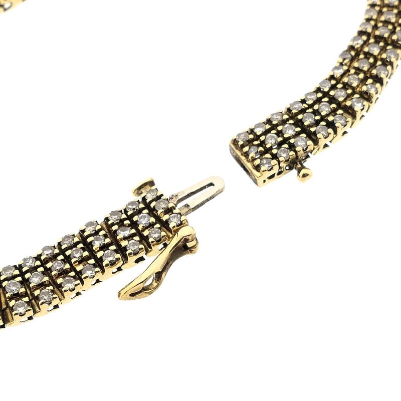 Image 5 of Gold link bracelet with diamonds; 2.19 ct.