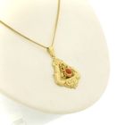 Image 10 of Antique gold pendant with blood coral.