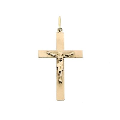 Image 1 of 9 carat rose-colored pendant of a cross with corpus
