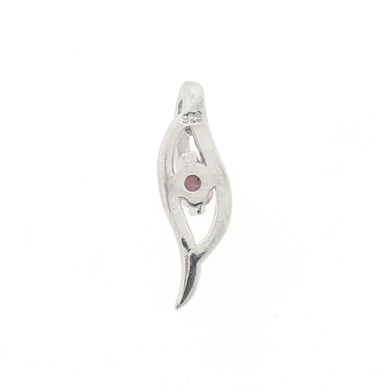 Image 3 of Silver pendant with a pink zirconia