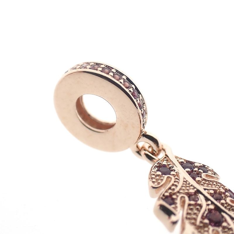 Image 4 of Pandora Moments dangle charm; Rose gold plated; Oak Leaf