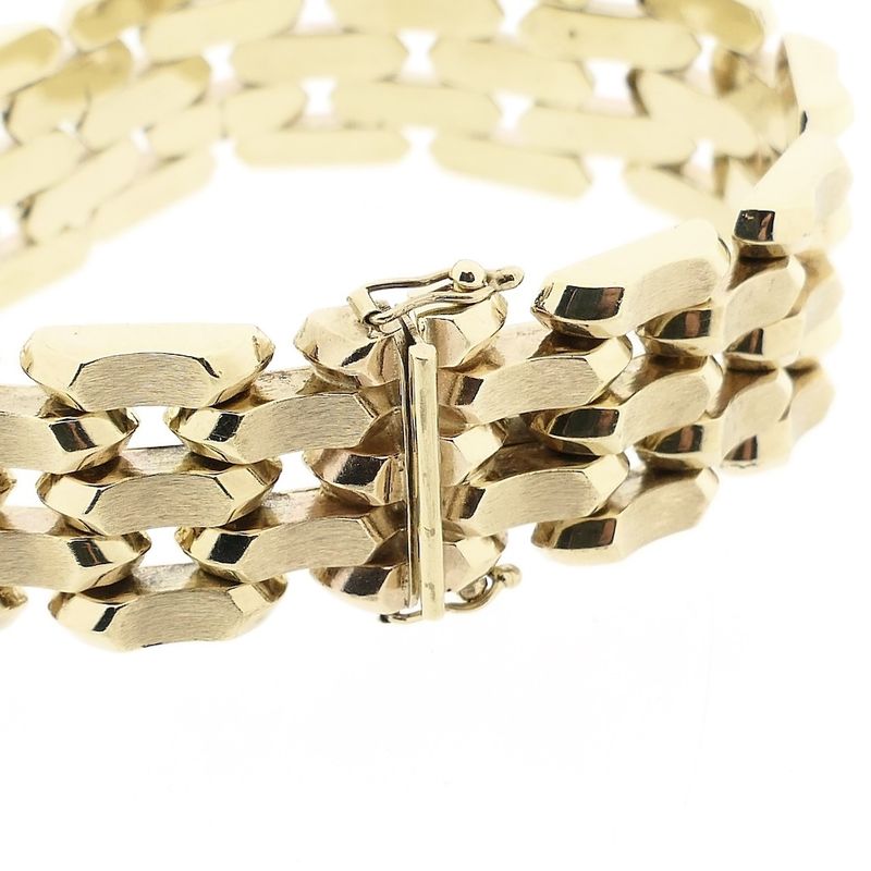 Afbeelding 3 van 8 karaat massief tankschakel armband | 19,5 cm